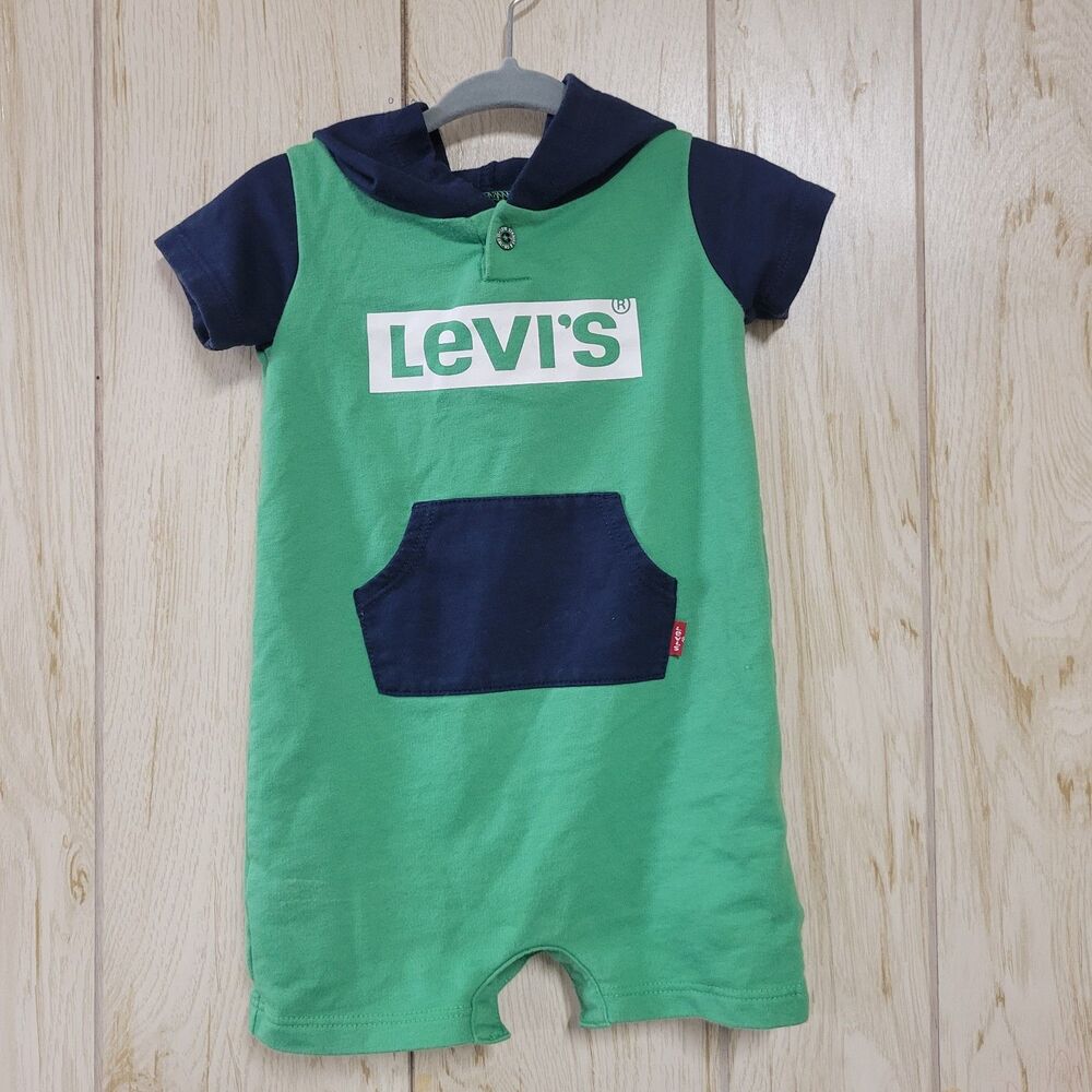 Levi's Green Hooded Short Sleeve Romper 9M